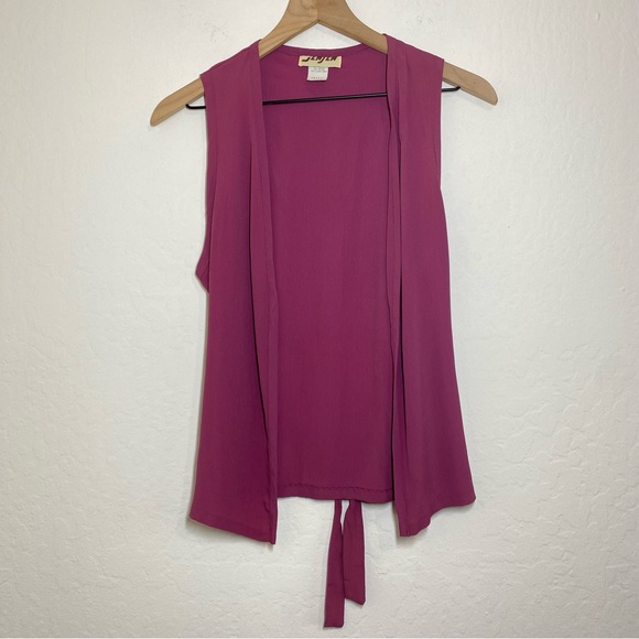 Jen Jen Vintage Women’s S Mauve Purple Open Front Sleeveless Vest Lightweight - Picture 1 of 5